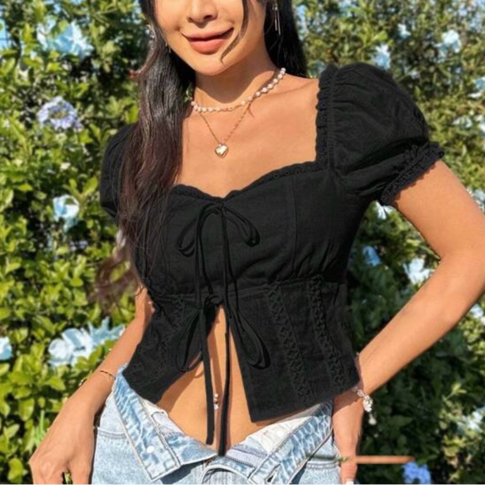 Black corset crop top